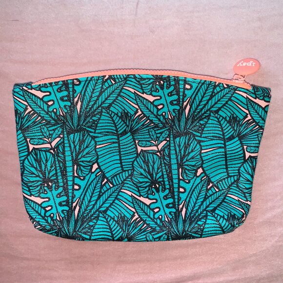 ipsy Handbags - Ipsy Teal and Pink Tropical Leaves Mini Makeup Toiletries Bag